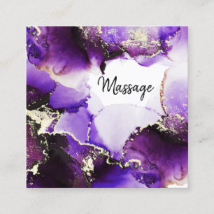 *~* Generic - Hair Nails Lashes Purple Gold Reiki Square Business Card
