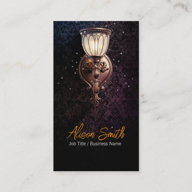 Generic lamp with fireflies business card (Front)