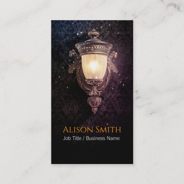 Generic lamp with fireflies business card (Front)