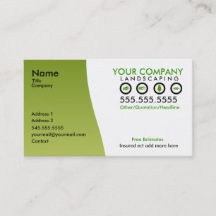 Generic Landscaper's Business Card