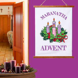 Generic MARANATHA Advent Wreath  Hanging Tapestry