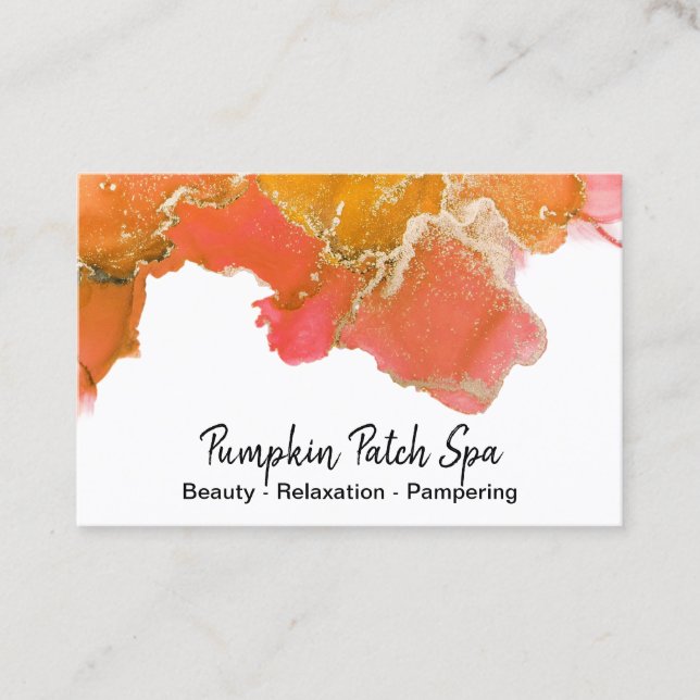 *~* Generic -  Nails Hair Lashes Pink Gold Orange Business Card (Front)