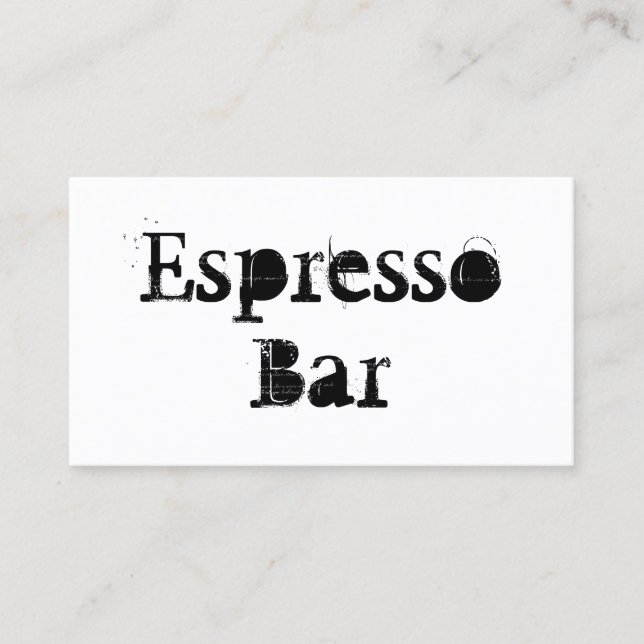 Generic Plain White Espresso Bar - Business Card (Front)