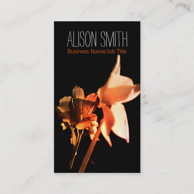 Generic Romantic flowers business card (Front)