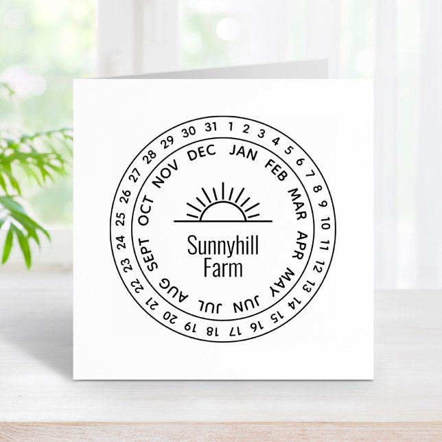 Generic Sunrise Farm Date Wheel Rubber Stamp (Creator Uploaded)