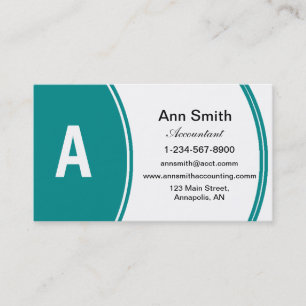Generic Teal and White Business Cards