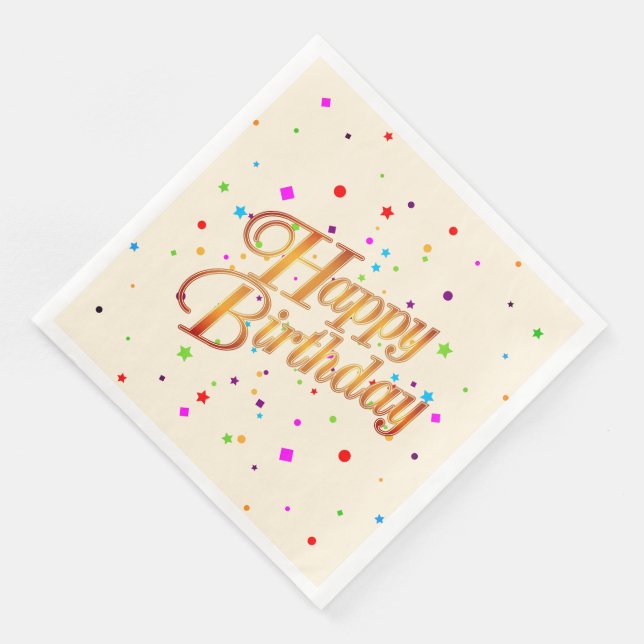 Generic Unisex Happy Birthday Napkin (Corner)