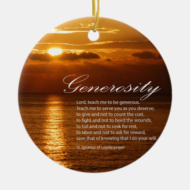 Generosity prayer ceramic tree decoration (Front)