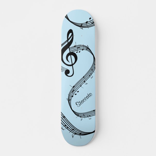 Generous G Clef Personal Blue Skateboard (Front)