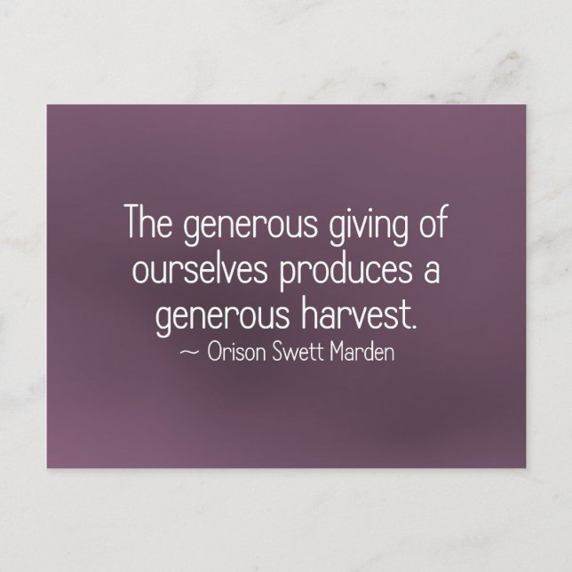 Generous giving of ourselves (2) postcard (Front)