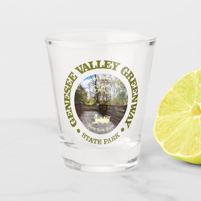 Genesee Valley Greenway (cycling c) Shot Glass (Front)