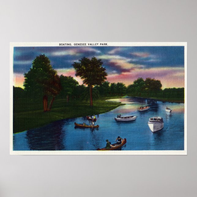 Genesee Valley Park Boating Scene Poster (Front)