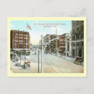 Genesee & Water Street, Syracuse, New York Vintage Postcard