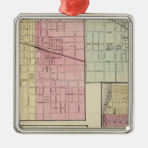 Geneseo, Kewanee, Cambridge, Fulton and Morrison Metal Tree Decoration