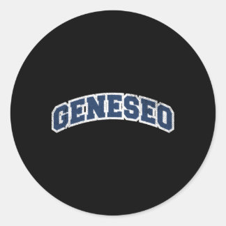 Geneseo New York Varsity Style Classic Round Sticker