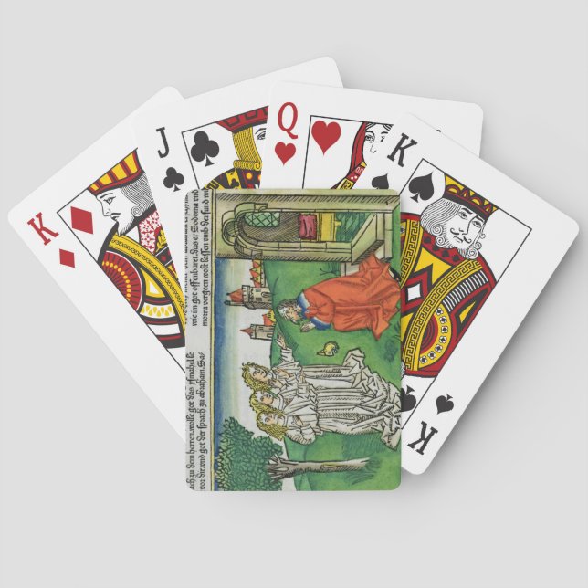Genesis 18 2 Abraham and the Three Angels, from th Playing Cards (Back)