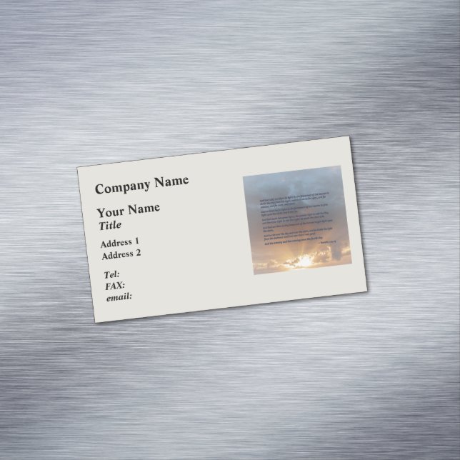 Genesis 1:14-19 ... Let there be lights Magnetic Business Card (In Situ)