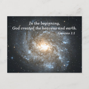 Genesis 1:1 In the Beginning Bible Verse Memory Postcard