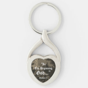 Genesis 1:1 In the beginning God..."Bible truth K Key Ring
