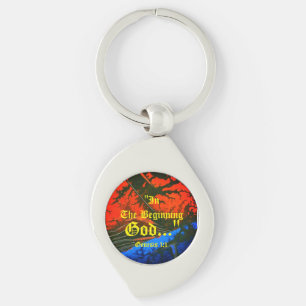 Genesis 1:1 In the beginning God..."Bible truth K Key Ring