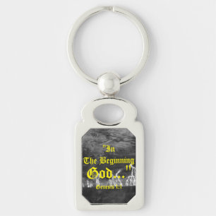 Genesis 1:1 In the beginning God..."Bible truth K Key Ring