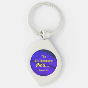 Genesis 1:1 In the beginning God..."Bible truth  K Key Ring