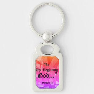 Genesis 1:1 In the beginning God..."Bible truth K Key Ring