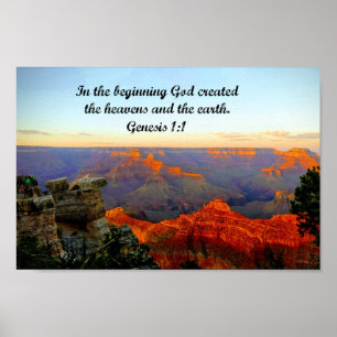 Genesis 1:1 In the beginning, God created  Poster