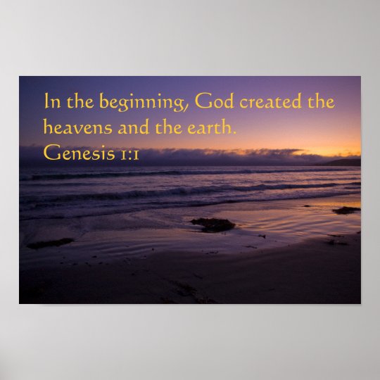 Genesis 1:1 poster | Zazzle.co.uk