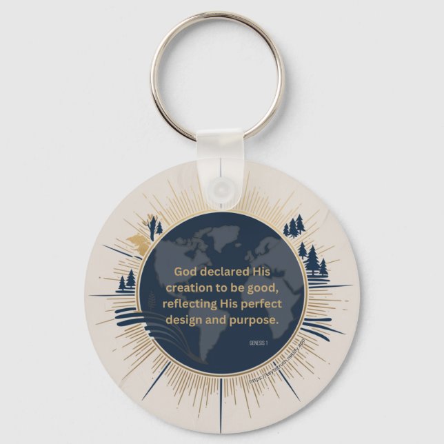 Genesis 1:31 - God’s creation was good Key Ring (Front)
