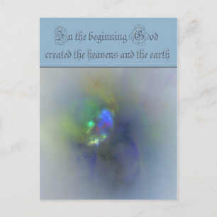 Genesis 1 In the beginning God created the heavens Postcard