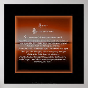 Genesis 1 The Beginning square poster