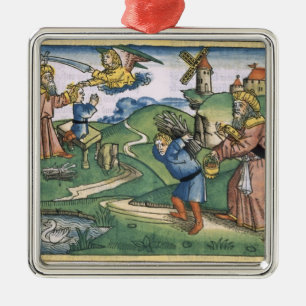Genesis 21 1-14 Abraham's offering up of Isaac, fr Metal Tree Decoration