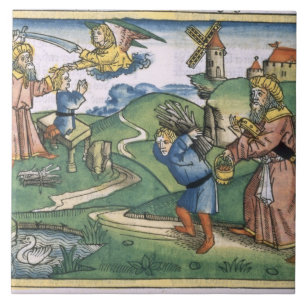 Genesis 21 1-14 Abraham's offering up of Isaac, fr Tile