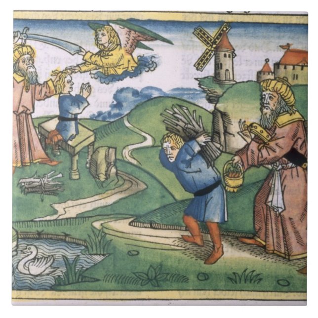 Genesis 21 1-14 Abraham's offering up of Isaac, fr Tile (Front)