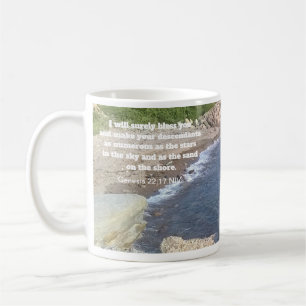 Genesis 22:17 God's Blessing Photo of Ocean Shore Coffee Mug