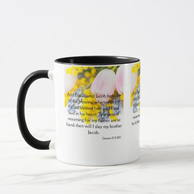 Genesis 27:41 KJV Bible Scripture Pic Two-Tone Mug (Left)