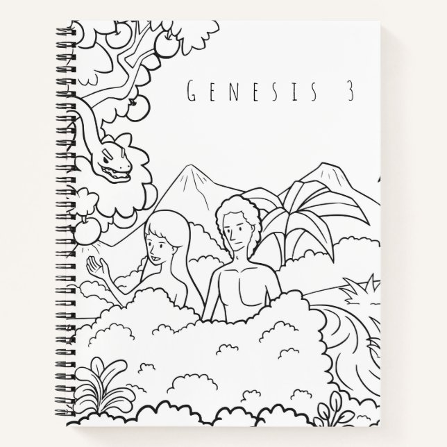 Genesis 3 Bible Colouring Notebook | Christian Scr (Front)
