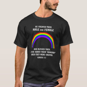 Genesis 5 2 God Created Male Female Christian Bibl T-Shirt