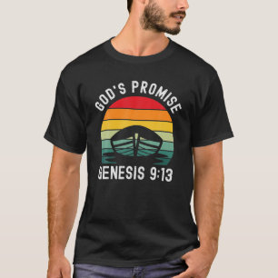 Genesis 9:13 God's Promise Noah Retro Rainbow Bibl T-Shirt