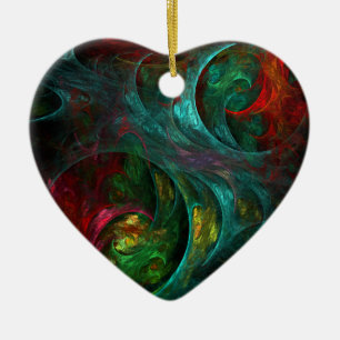 Genesis Abstract Art Heart Ornament