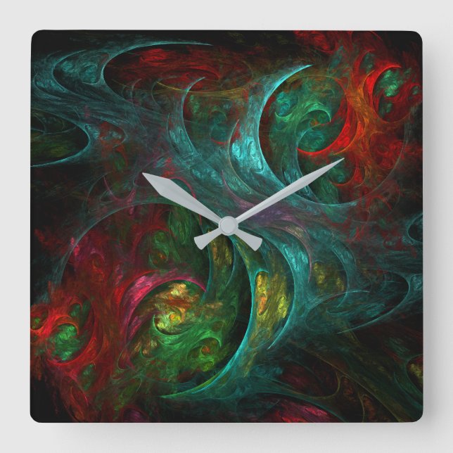 Genesis Abstract Art Square Wall Clock (Front)