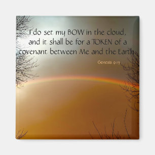Genesis Bible Verse Rainbow Photo Christian  Magnet