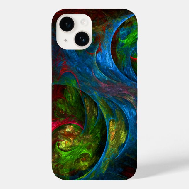 Genesis Blue Abstract Art Case-Mate iPhone Case (Back)