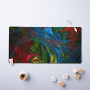 Genesis Blue Abstract Art Desk Mat