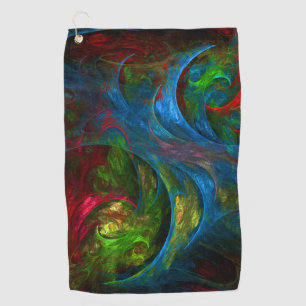 Genesis Blue Abstract Art Golf Towel