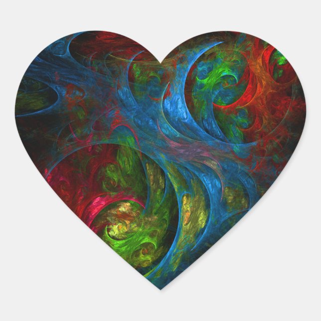 Genesis Blue Abstract Art Heart Sticker (Front)