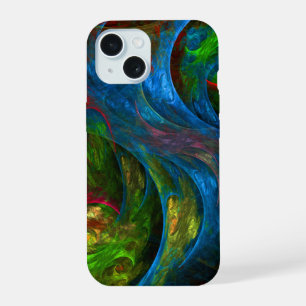 Genesis Blue Abstract Art iPhone 15 Case