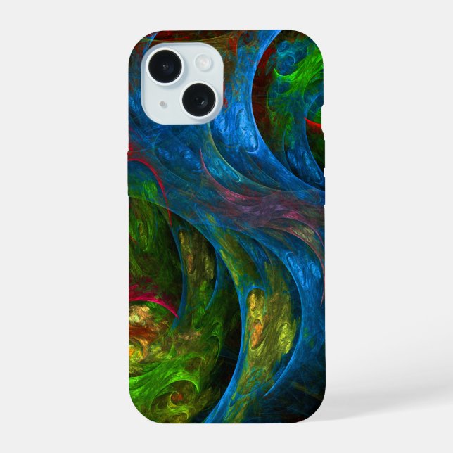 Genesis Blue Abstract Art iPhone 15 Case (Back)