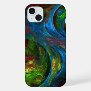 Genesis Blue Abstract Art iPhone 15 Plus Case